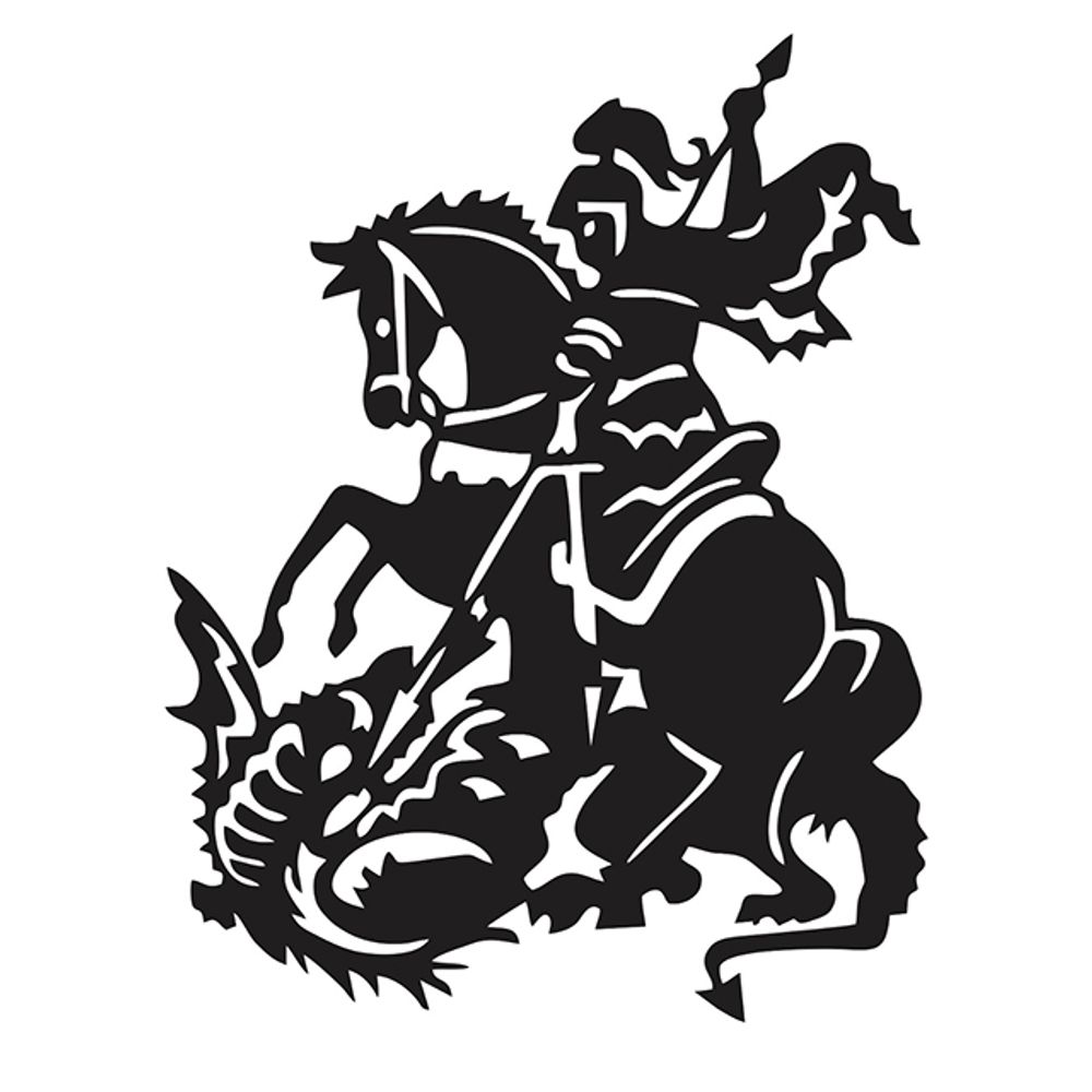 Emblema Adesivo SÃo Jorge Branco Com Fundo Preto - tfdcu6